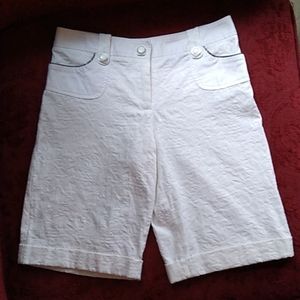 Dolce & Gabbana White Textured Shorts